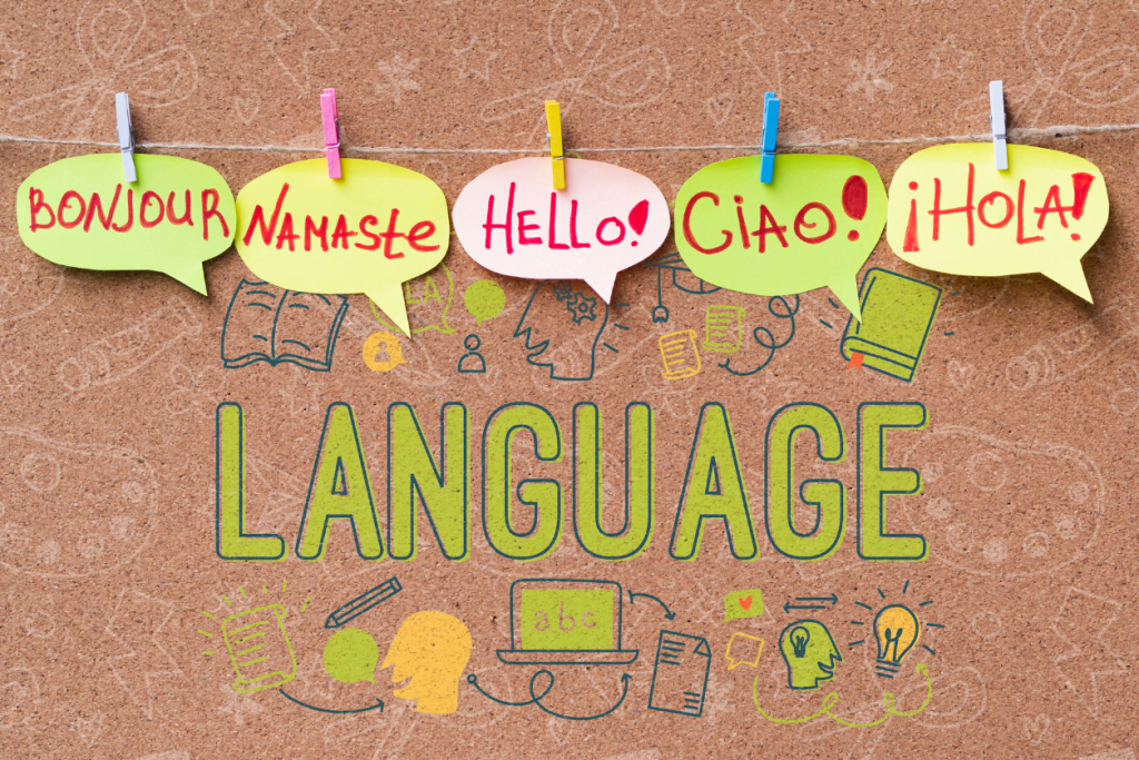 Multilingual hello message concept